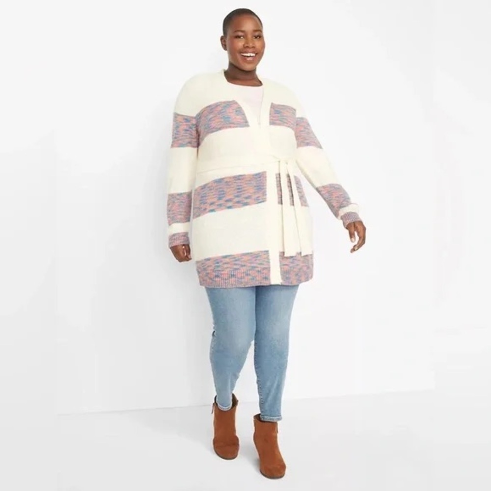 Lane Bryant | Belted Duster Cardigan CreamSpace Dye 14/16 Boho